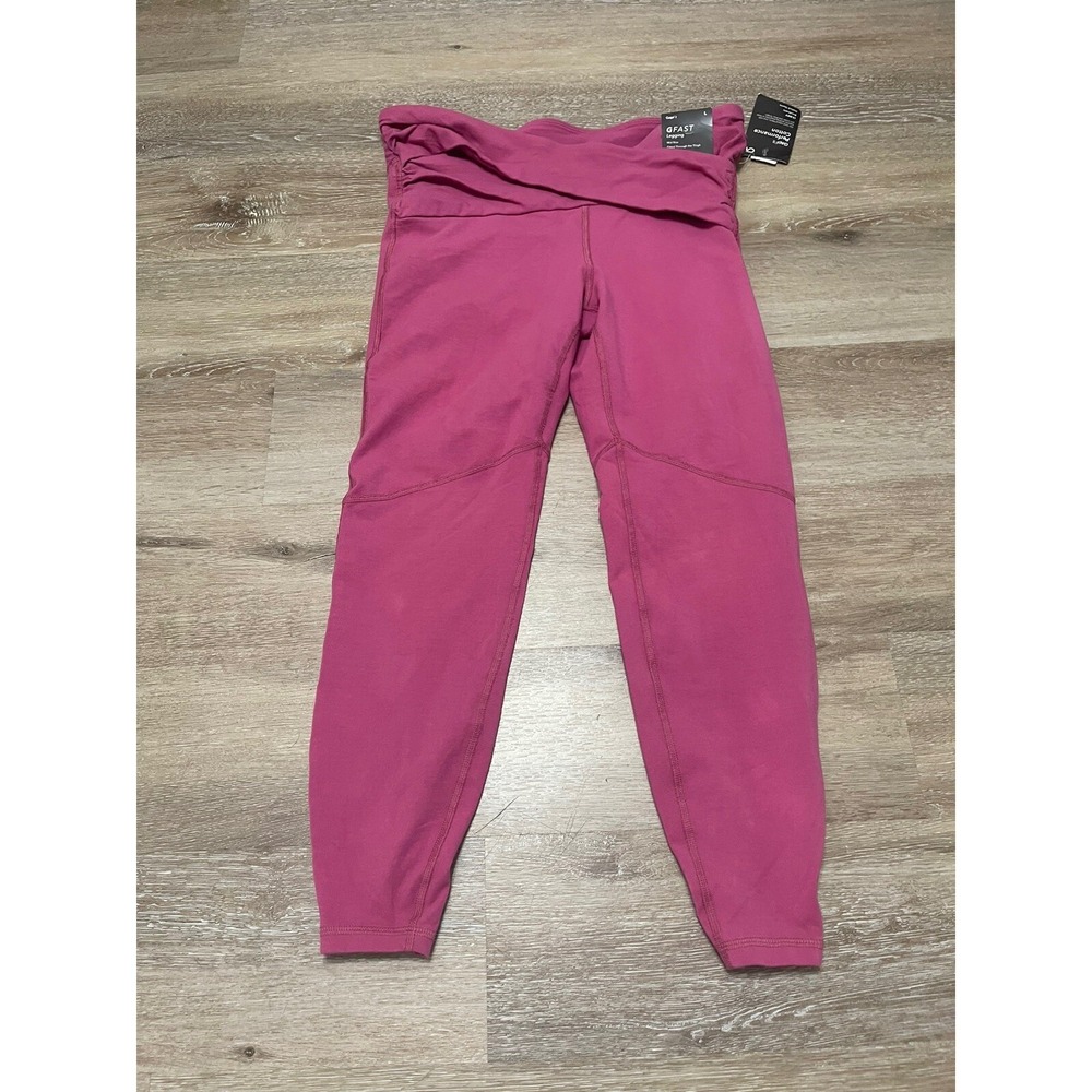 Gap Fit Athletic Leggings Gfast Womens Large Magenta Pink Criss Cross NWT - Picture 8 of 8